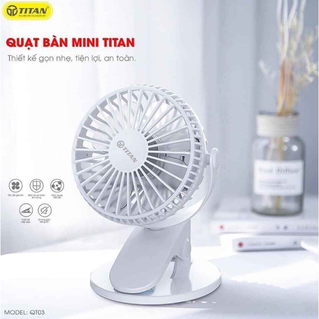 Quạt kẹp bàn Titan QT03