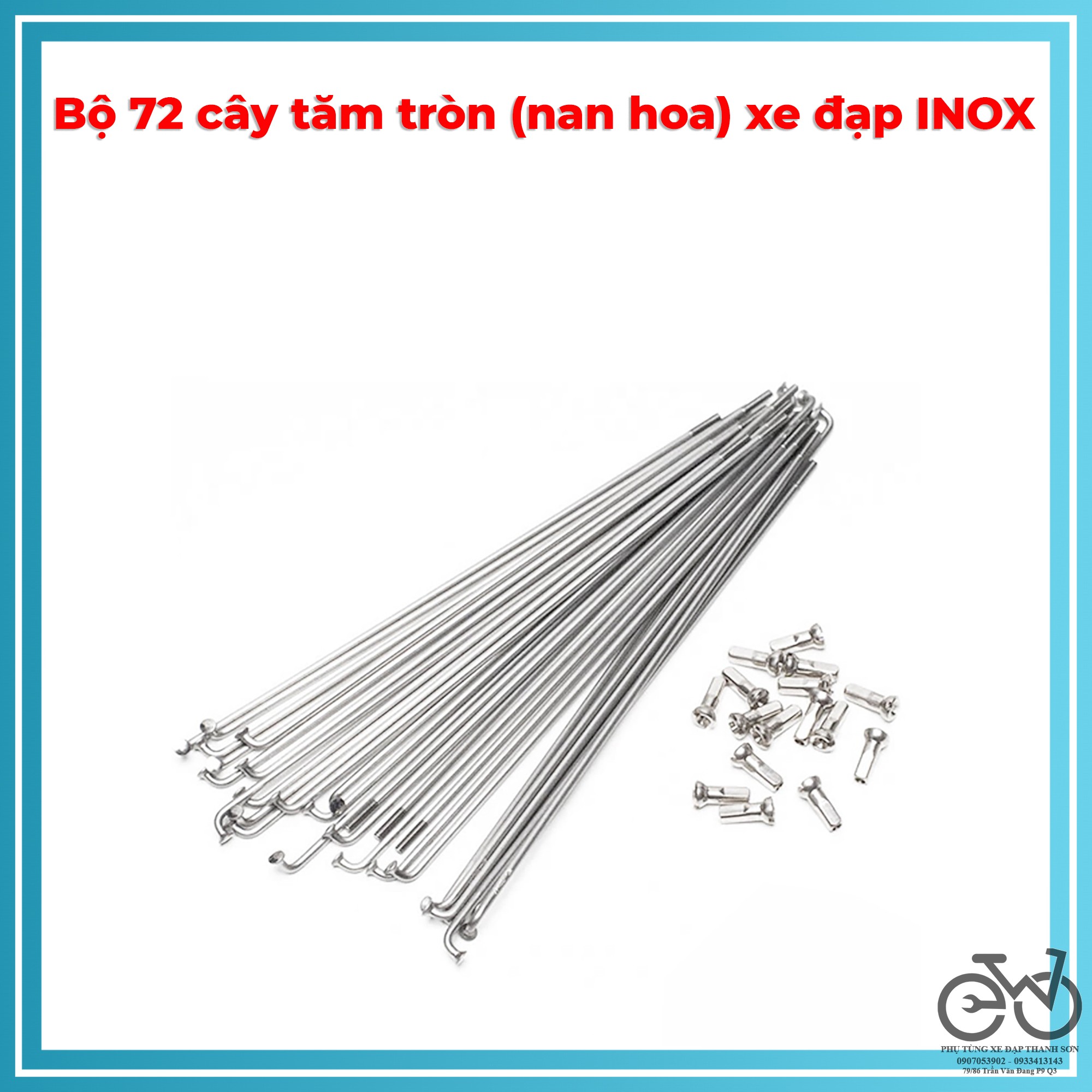 Nan hoa, căm xe đạp inox không rỉ (giá 1 cái)
