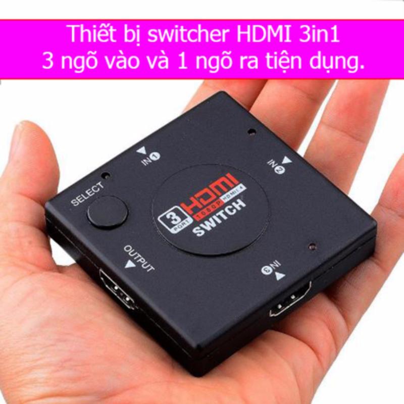 Thiết bị chia tín hiệu HDMI 1080p Switcher 3 ngõ vào 1 ngõ ra (Đen)