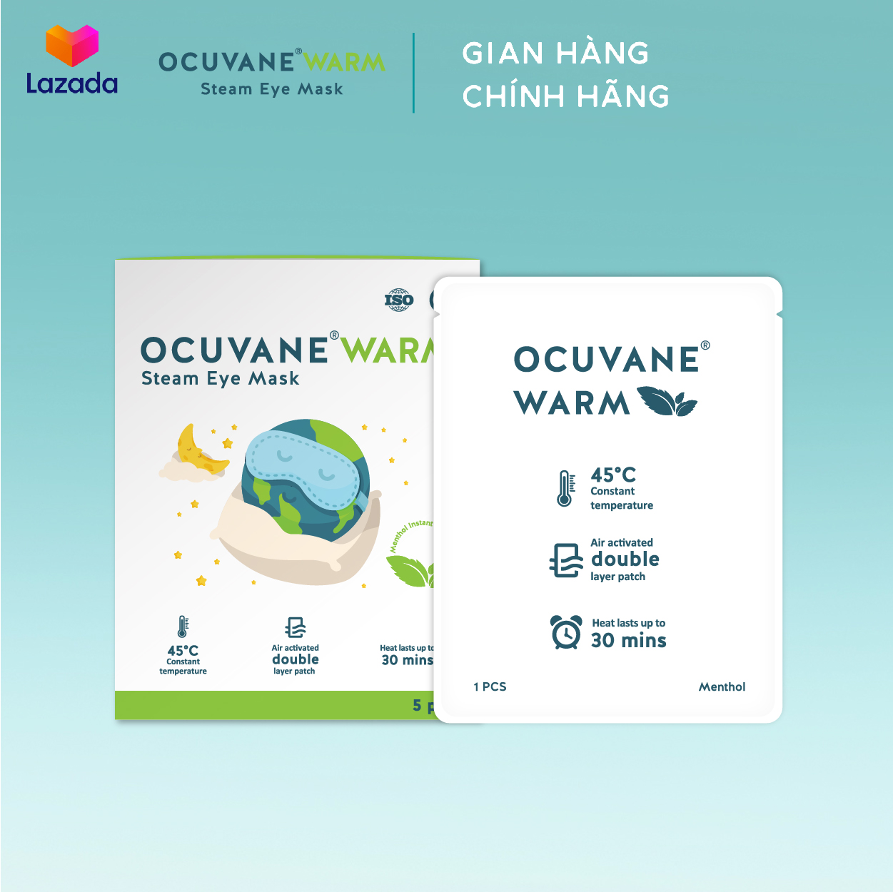 Miếng chườm ấm mắt hơi nước thảo dược Ocuvane Warm