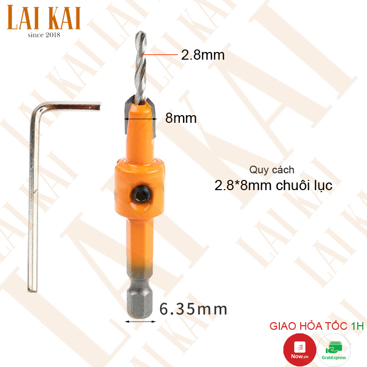 Mũi khoan âm vít gỗ chuôi lục giác