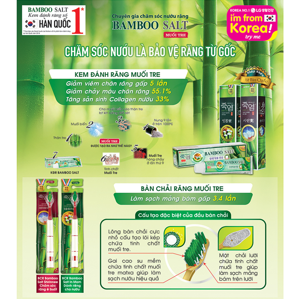 [LG Daily Beauty Official] Kem đánh răng Bamboo Salt Muối Tre 140g