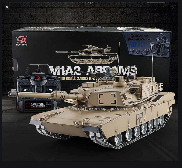 Xe Tăng Điều Khiển Từ Xa Henlong M1A2 cao cấp Xích nhựa và Xích Kim loại Mới 7.0