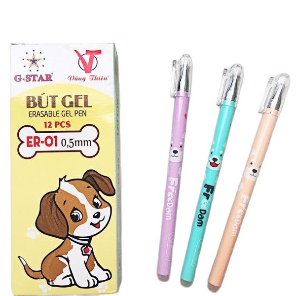 Hộp 12 bút gel có đầu xóa g-star er-01 0.5mm