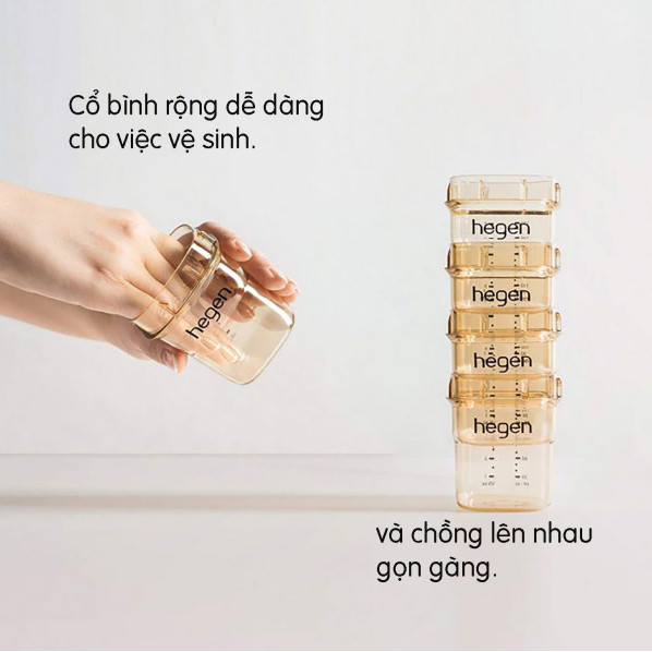 Bình sữa Hegen 60ml -150ml - 240ml - 330ml [Hàng chính hãng] hỗ trợ đổi size núm ti