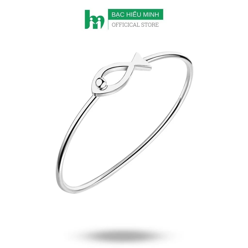 Lắc tay kiềng nữ Bạc Hiểu Minh ltu360 con cá bạc ý