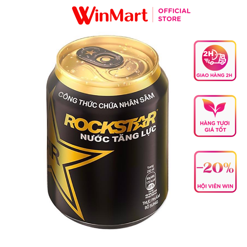 -Nước tăng lực Rockstar lon 250ml
