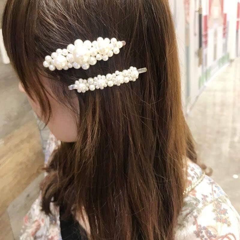 Sét 4 cặp tóc hạt cườm sang trọng(kẹp tóc xinh hàn quốc)