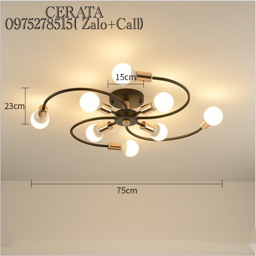 Đèn Thả DTT/S/8B Trang Trí Sử Dụng Để Trang Trí Phòng Ngủ, Phòng Bếp, Phòng Khách SHOWROOM Cực Đẹp ( Tặng Kèm Bóng Led)