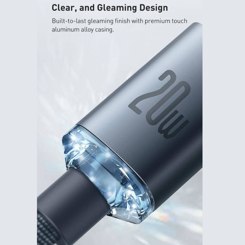 Cáp sạc nhanh Type C to Lightning 20W Baseus Crystal Shine Series Fast Charging Data Cable- CAJY