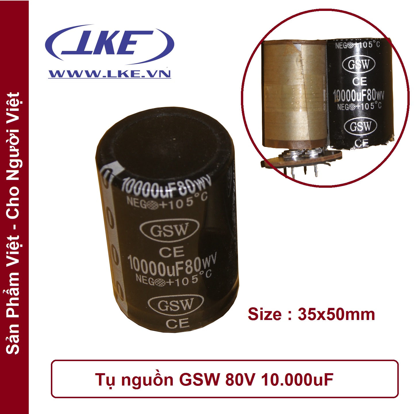 [HCM]Tụ nguồn 80V 10000uF GSW