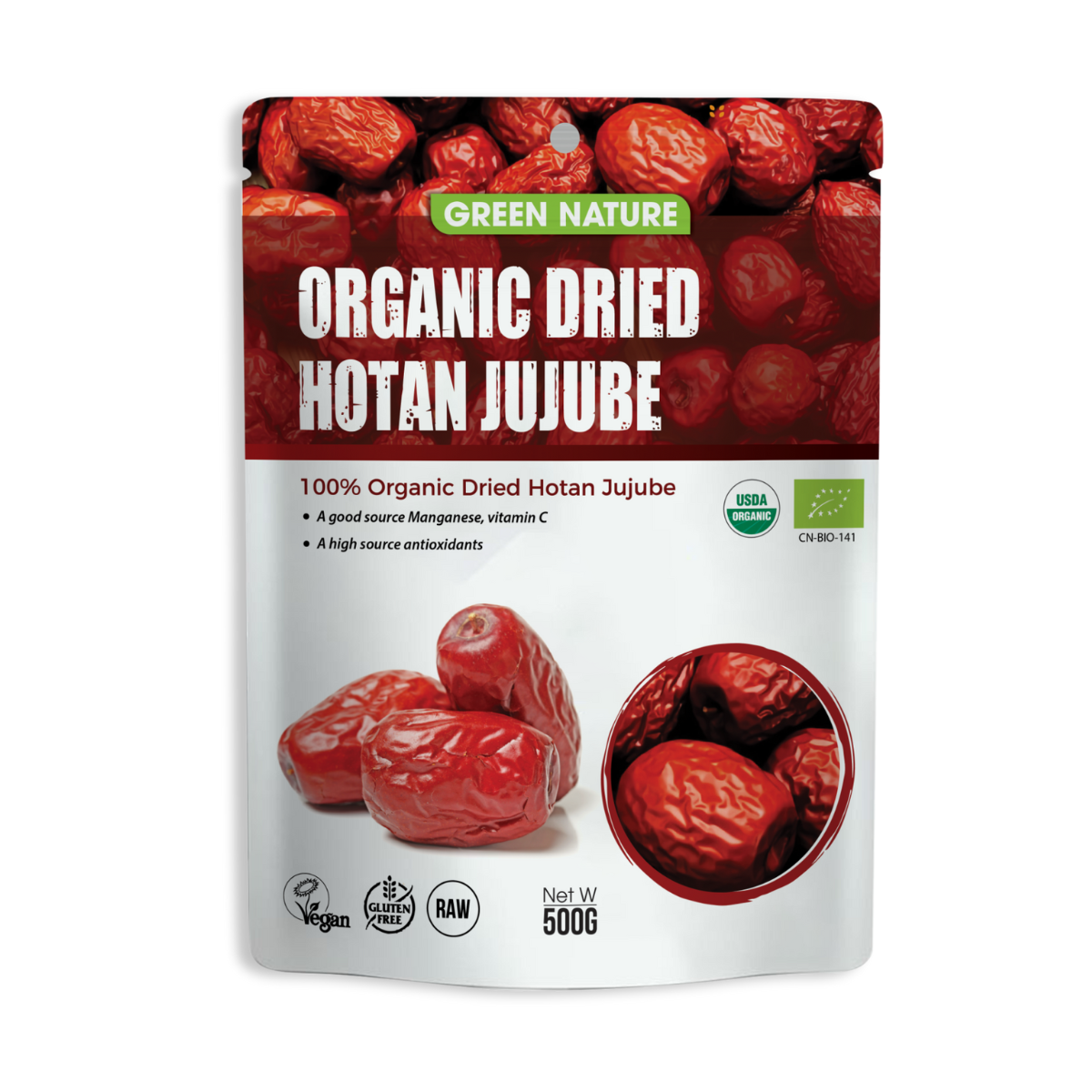 Green Nature Organic Dried Hotan Jujube 500g