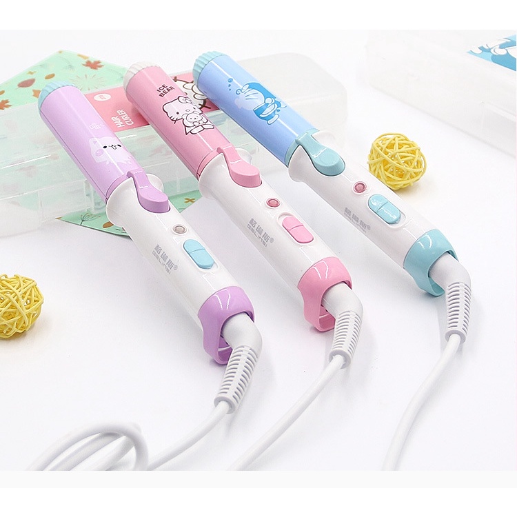 Máy Uốn, Duỗi , Ép Tóc, Kiêm Lược Điện Mini 2 In 1 Cute