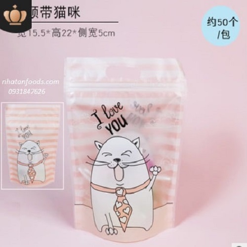 Túi zip đựng bánh kẹo I love you