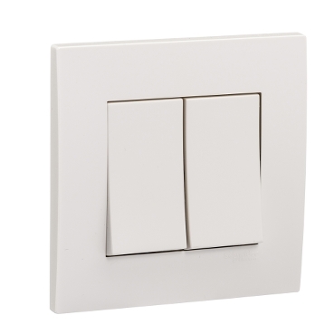 Bộ công tắc đôi 2 chiều 16A Màu Trắng hoặc Xám Bạc Vivace - Ổ Cắm nhà ở Schneider Electric - KB32_WE_G19; KB32_AS_G19