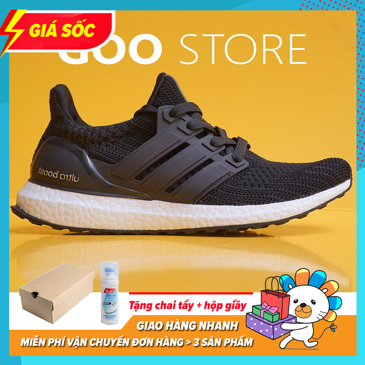 Giày Thể Thao Sneaker UltraBoost Chạy Bộ Đế Siêu Êm