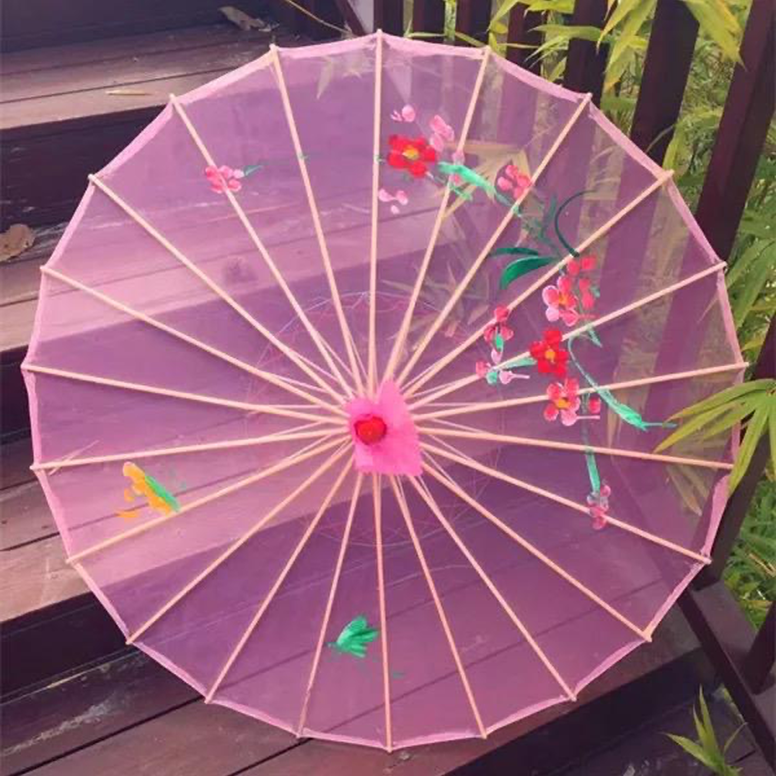 Ô vải trong suốt cổ trang có sẵn
