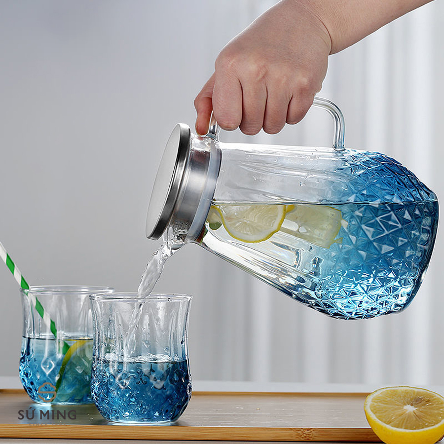 Bình Trà Thuỷ Tinh [CHẤT DÀY] Nắp Inox, Chất Dày