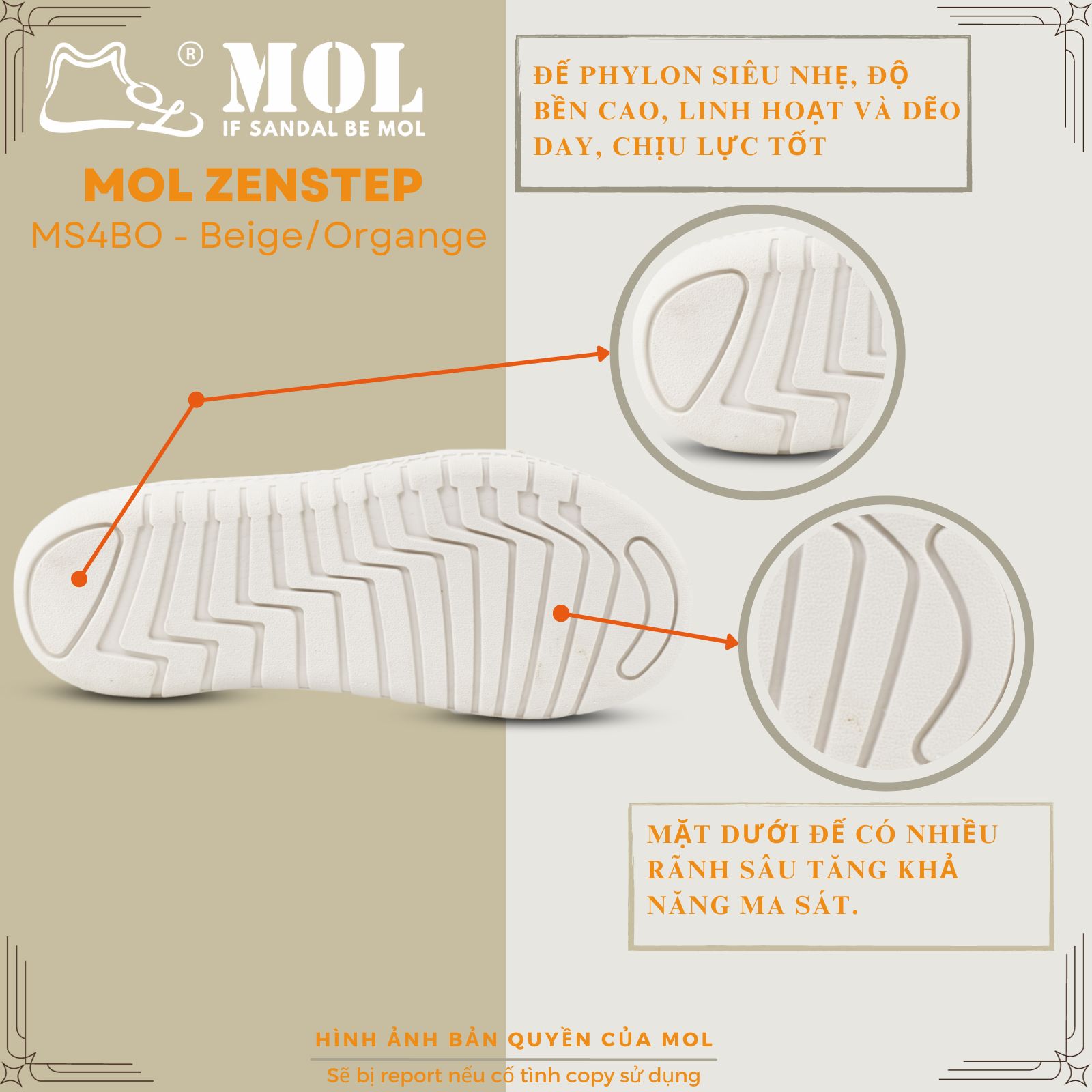 Sandal nam nữ unisex MOL Zenstep MS4 3 quai ngang