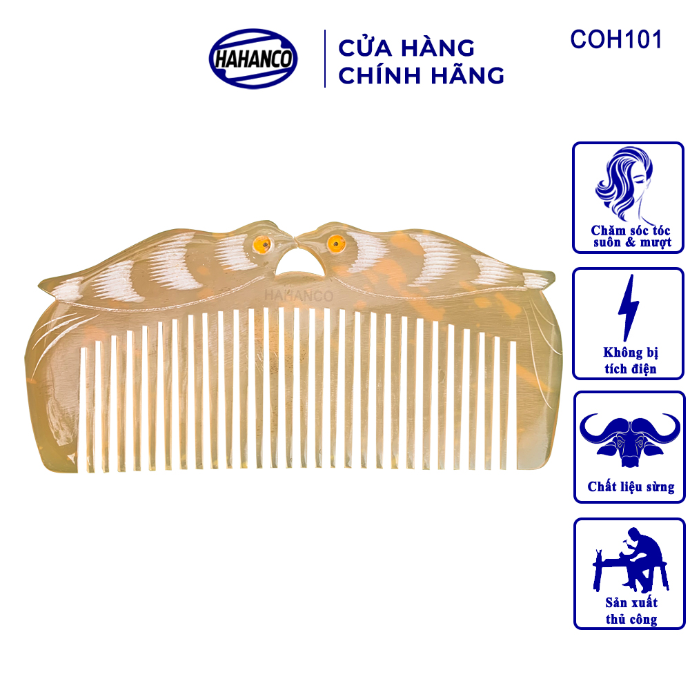 Lược sừng chim đôi giá rẻ (Size:S-10cm) Tượng trưng cho Tình Yêu & Bòa Bình (COH101)HAHANCO