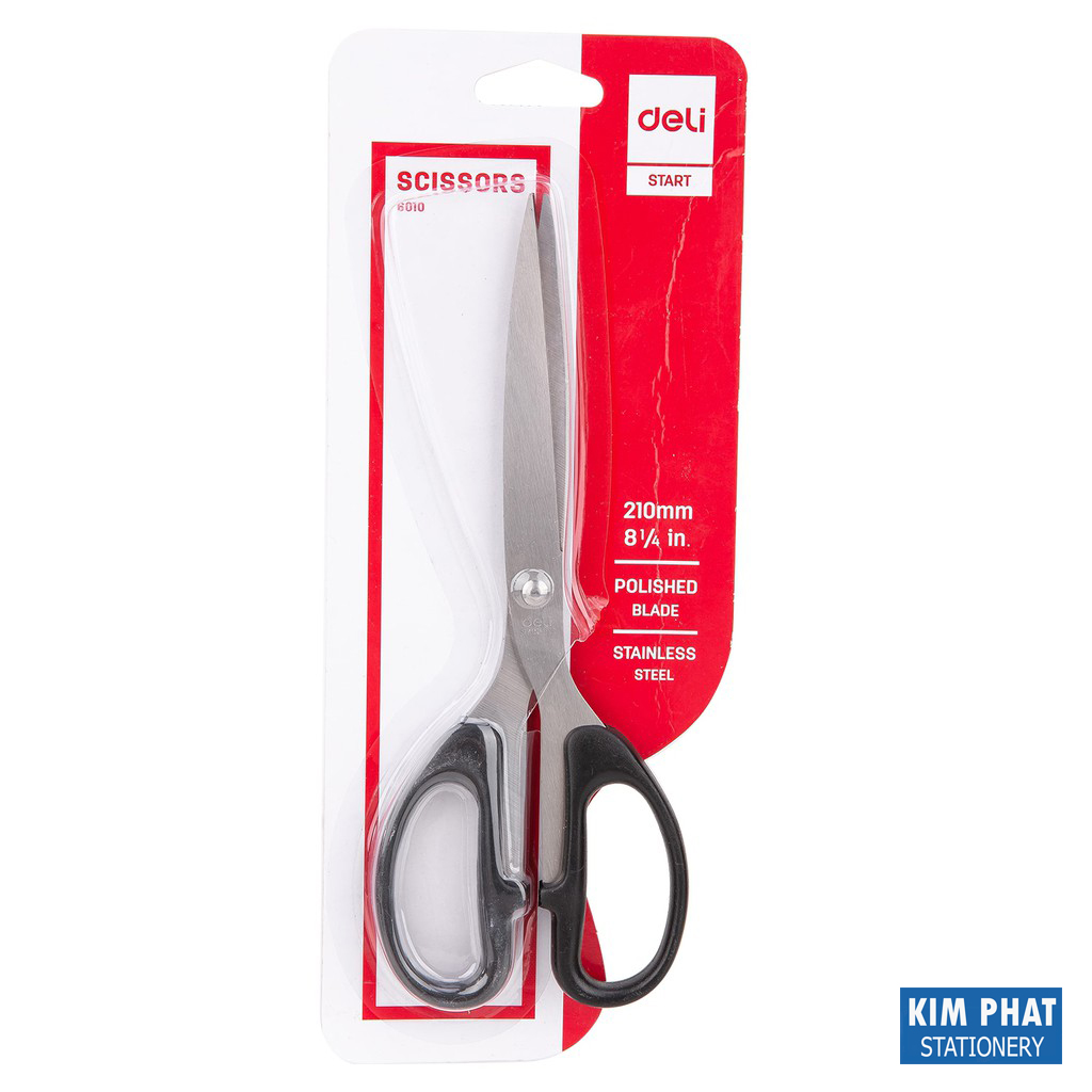 Kéo văn phòng Deli 210mm dày dặn, chắc khỏe E6010