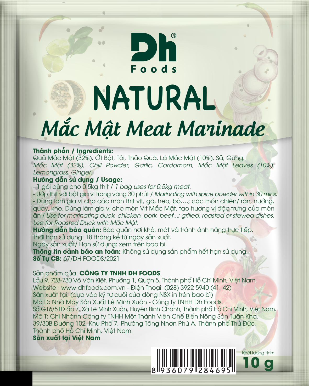 Natural gia vị ướp thịt lá Mắc Mật [Gói 10g]
