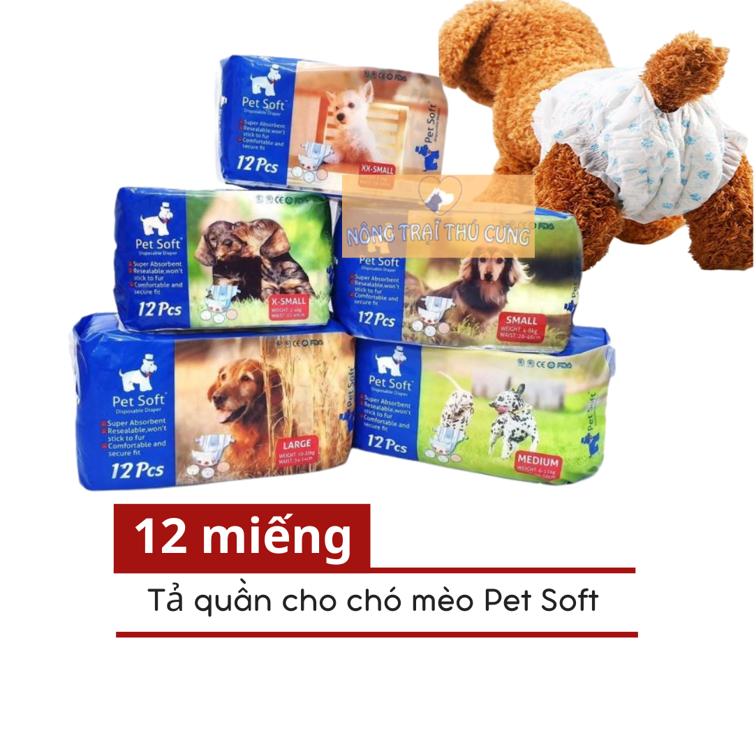 Bỉm quần cho chó mèo pet soft cao cấp thấm tốt -