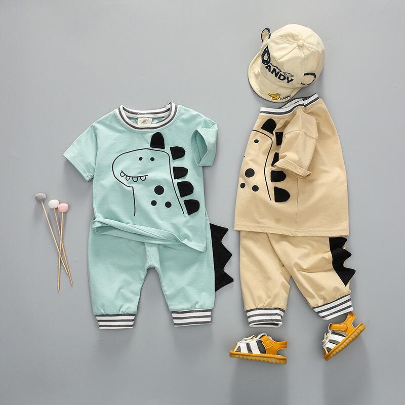 [HCM]ĐỒ BÉ TRAI THUN COTTON HÌNH KHỦNG LONG SIÊU ĐÁNG YÊU