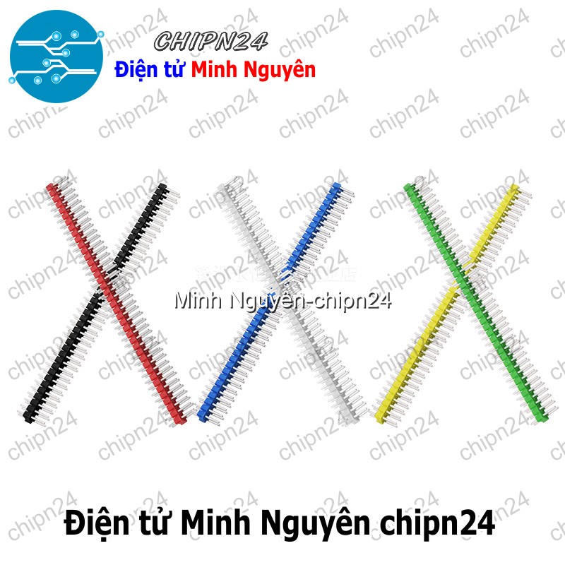 [2 cây] (H55) Header Hàng rào Đực Đôi Thẳng 2.54MM 2x40p (Đen/Đỏ/Vàng/Xanh Lá/Dương/Trắng) - [Chọn Loại] - HHH.00080