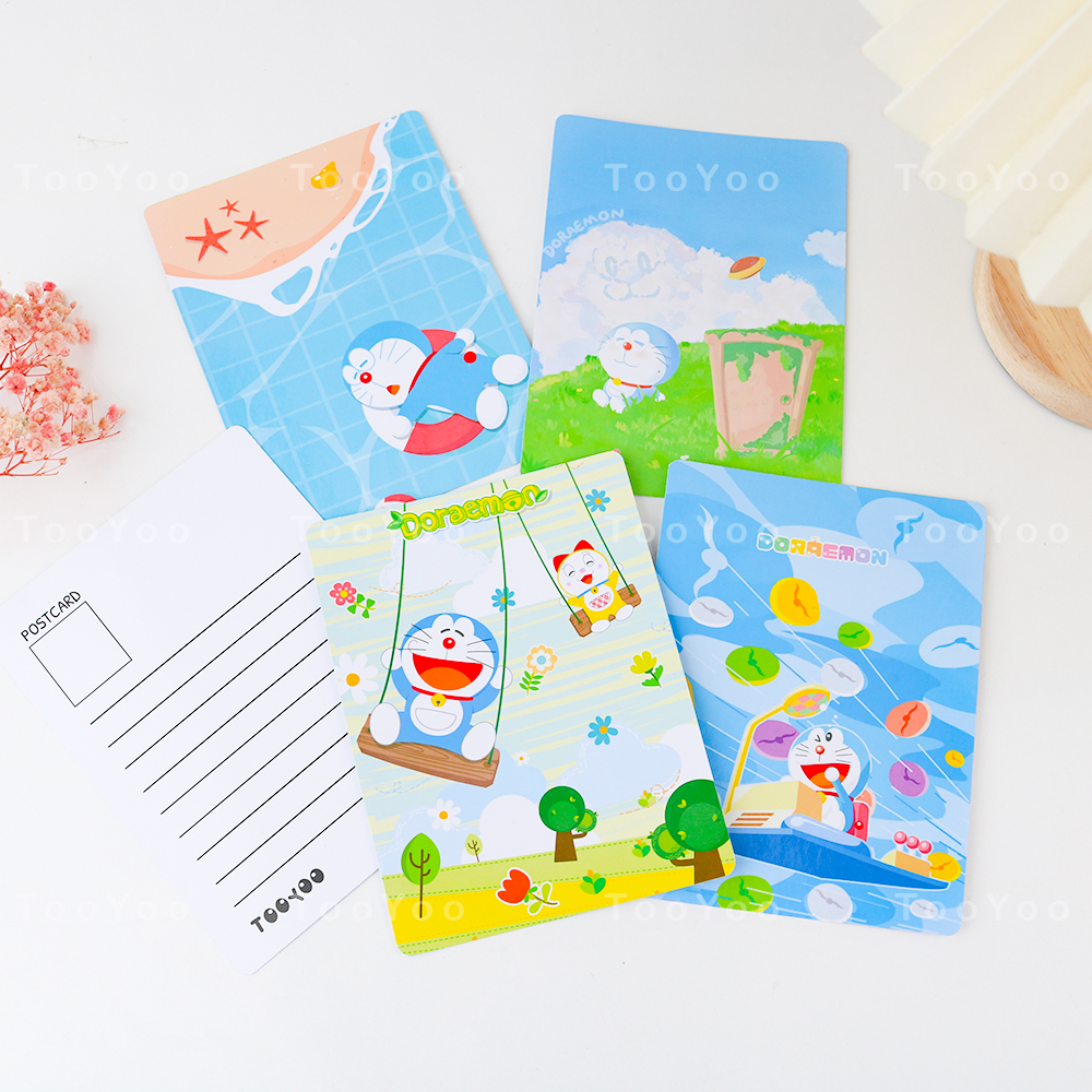 Set 4 tấm Postcard Doraemon và bạn bè dễ thương cute TooYoo BK00684