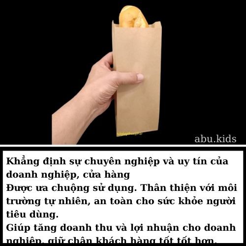 Túi giấy đựng bánh 100 chiếc - Túi giấy Kraft abu.kids