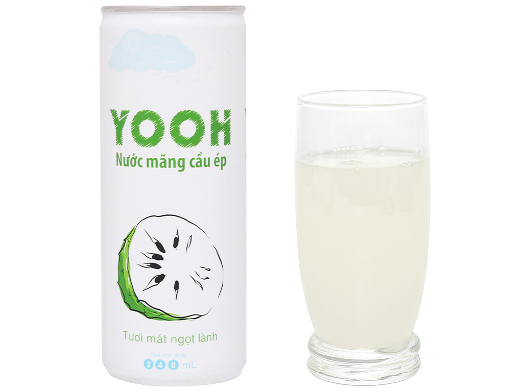 6 LON NƯỚC ÉP MÃNG CẦU YOOH-240ML