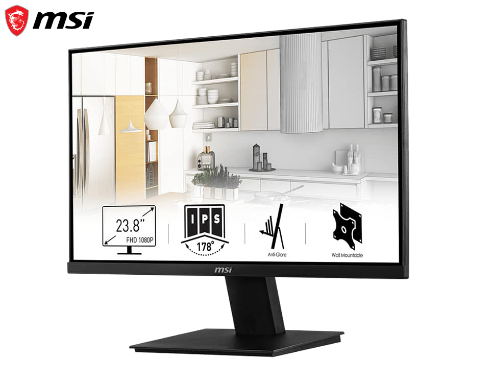 Màn hình MSI Pro MP241 (23,8inch/FHD/IPS/60Hz/7ms/220nits/HDMI+DSub) - BH Chính hãng 36 Tháng