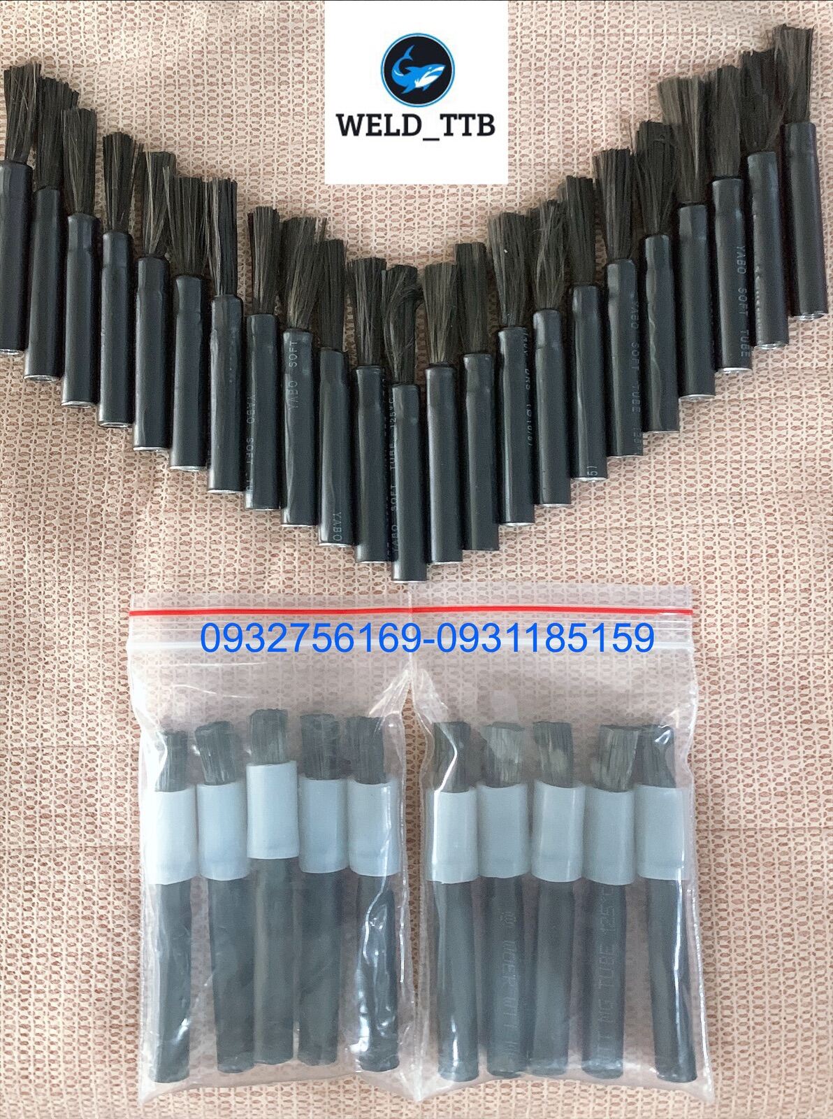 Chổi tẩy mối hàn inox điện hoá ( răng trong M8 ) combo 5 cây
