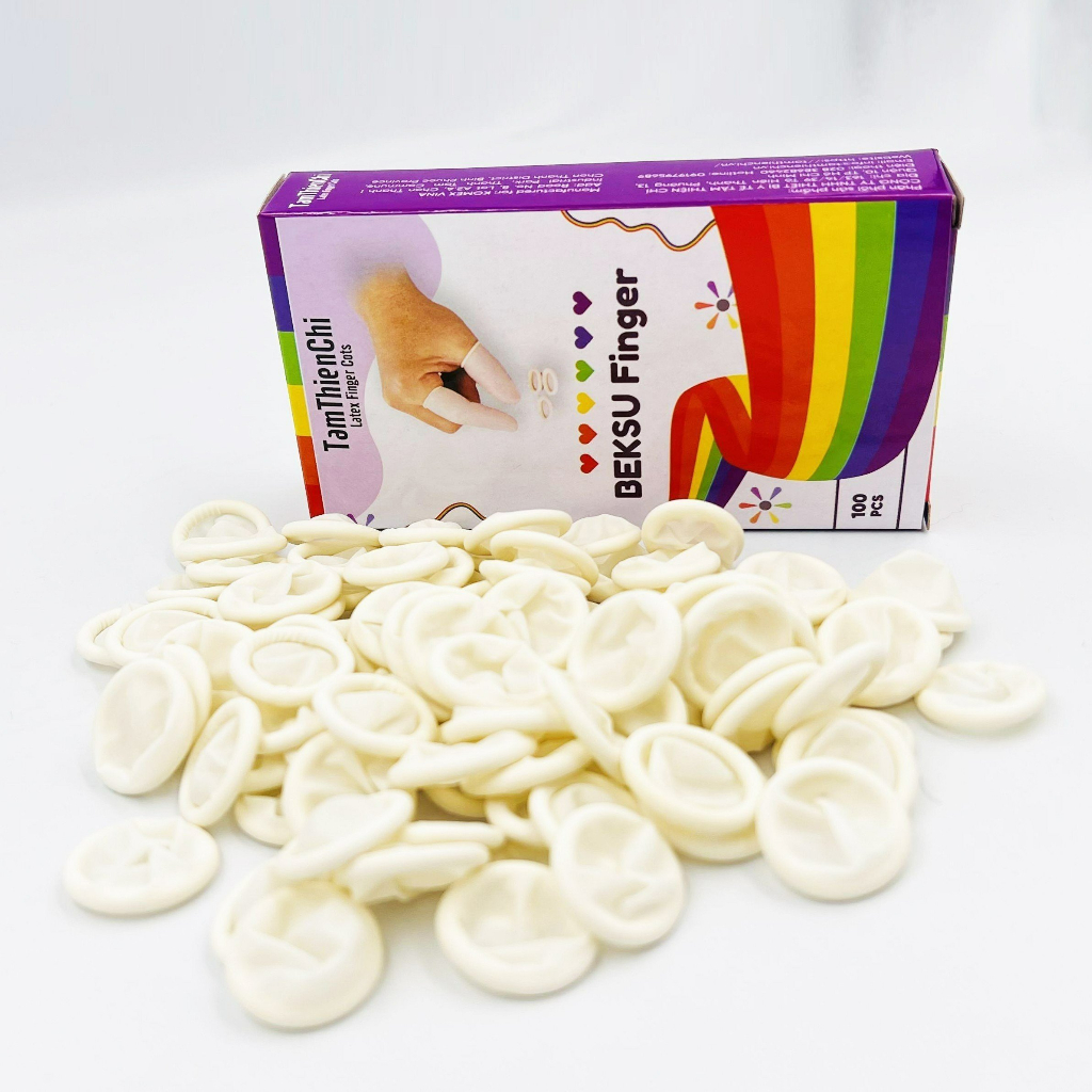 Hộp 100 Cái Bao Ngón Tay Cao Su