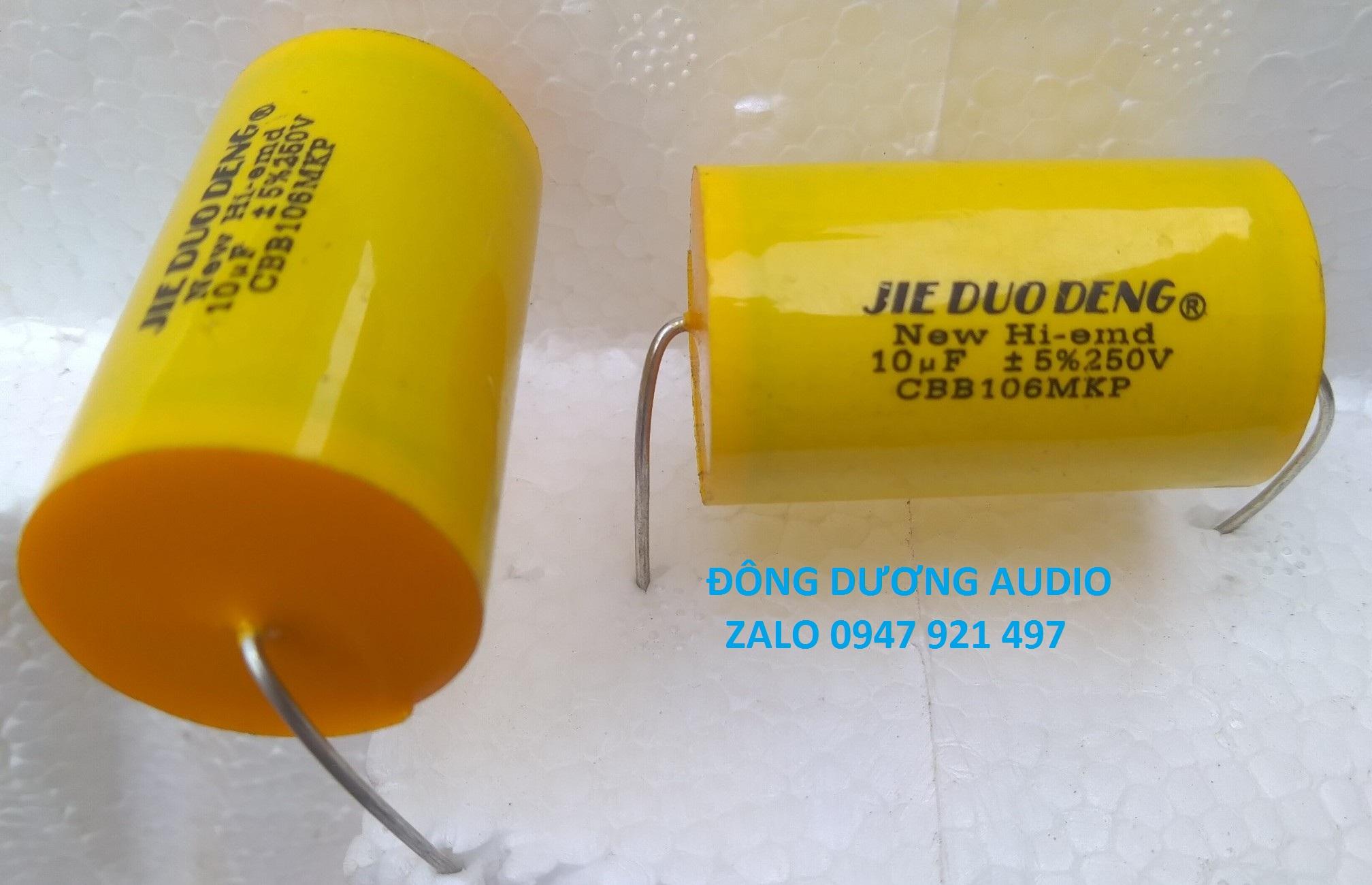 2 TỤ PHÂN TẦN 10MF 250V VÀNG TRÒN - TỤ PHÂN TẦN LOA MID