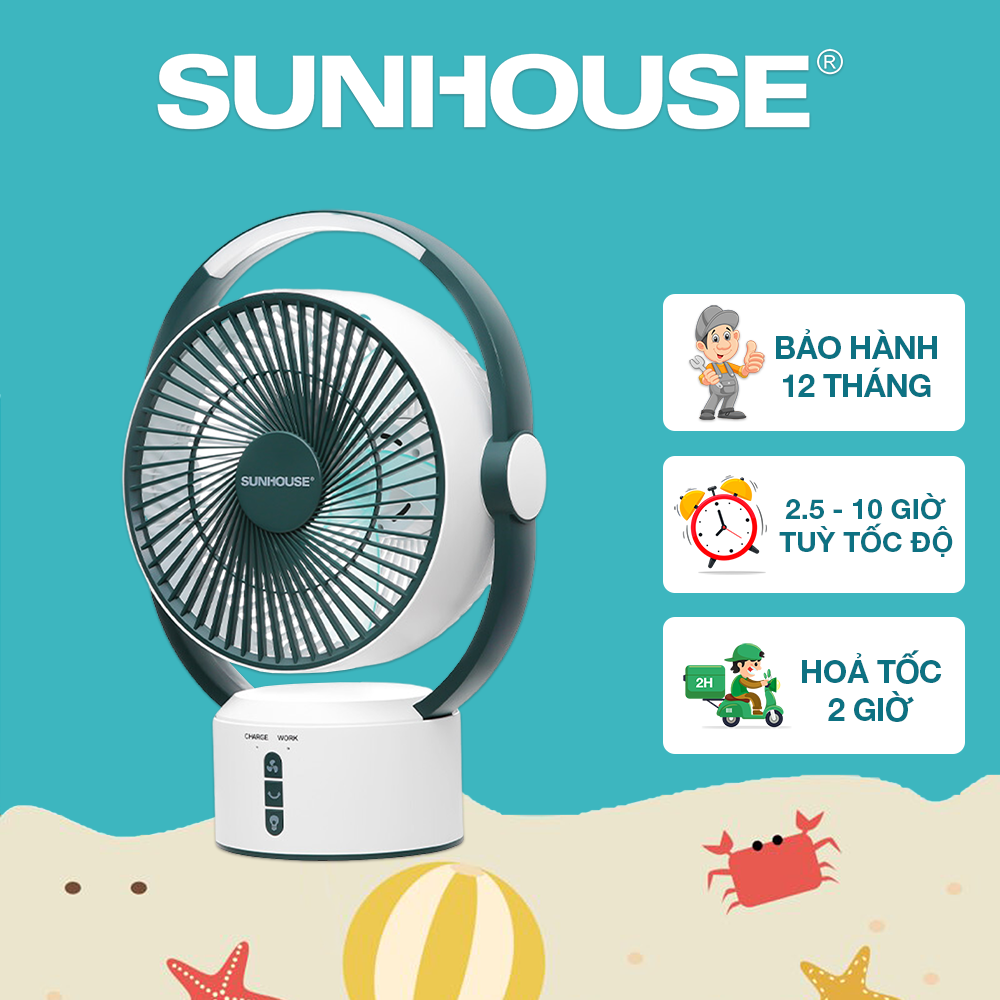 Quạt sạc SUNHOUSE SHD7116 - Bảo hành 12 tháng