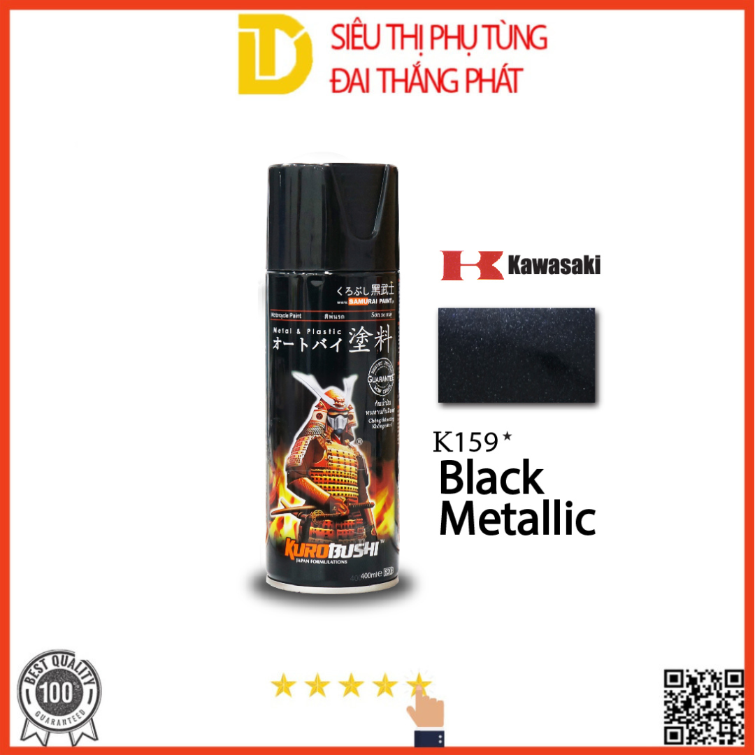 Sơn samurai sơn xịt xe máy k159* màu đen kim loại