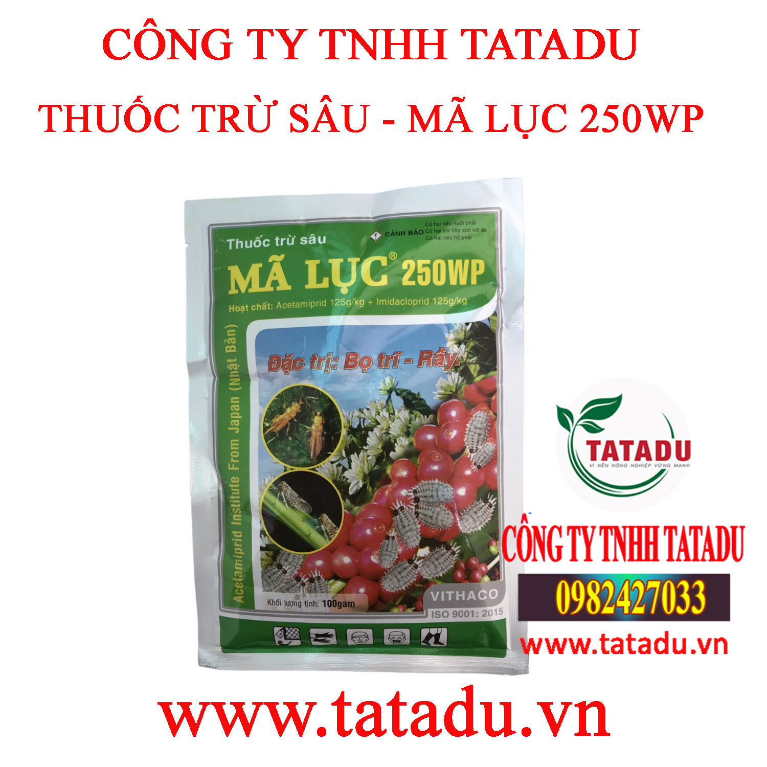 Combo 2 gói mã lục 250wp gói 100gr – chuyên đặc trừ bọ trĩ, rầy nâu, rệp sáp