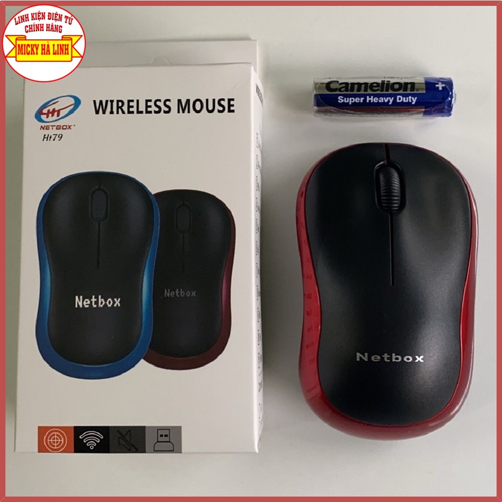 Chuột máy tính không dây có công tắc Wireless Mouse Netbox HT79