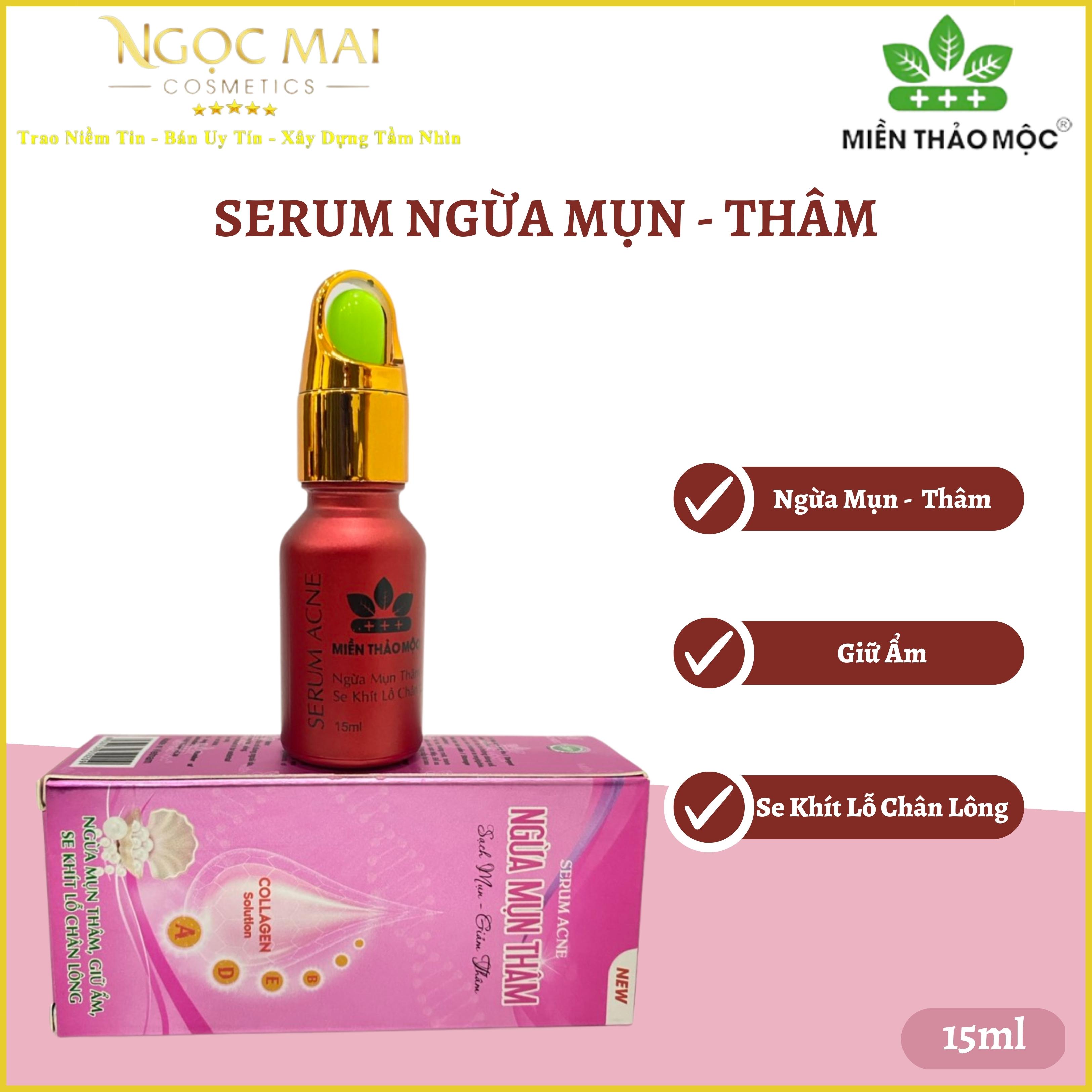 Serum Ngừa Mụn Thâm - Giữ Ẩm - Se Khít Lỗ Chân Lông Miền Thảo Mộc Serum