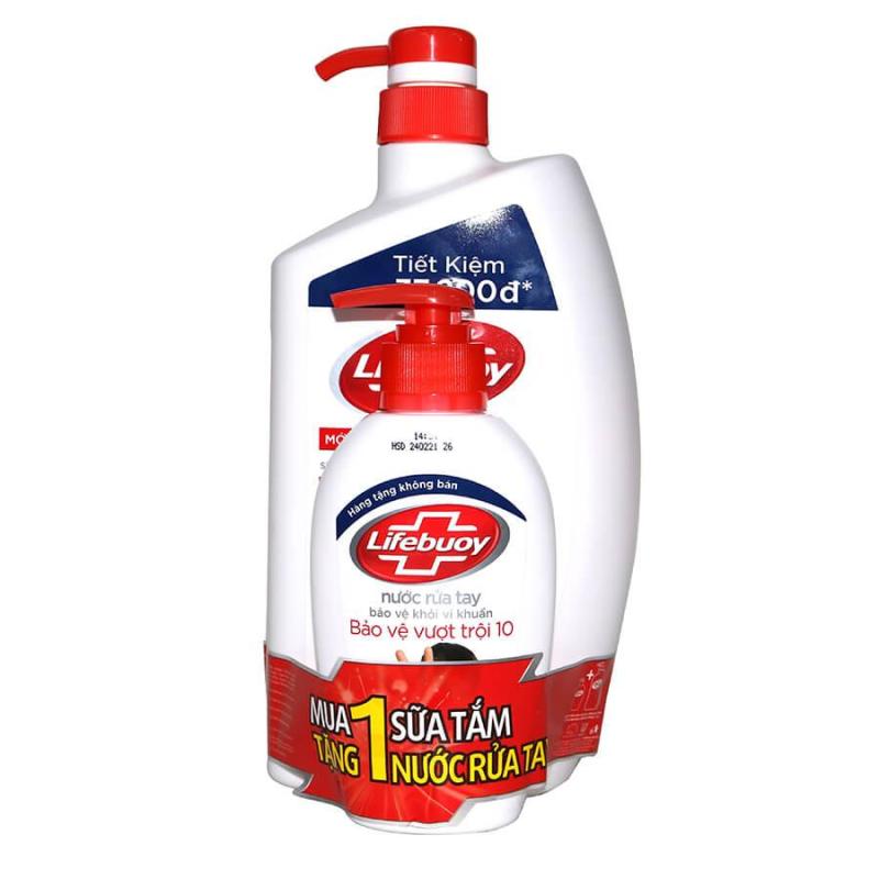 Sữa tắm Lifebuoy bảo vệ vượt trội 10 chai 850g tặng nước rửa tay 120gr nhập khẩu