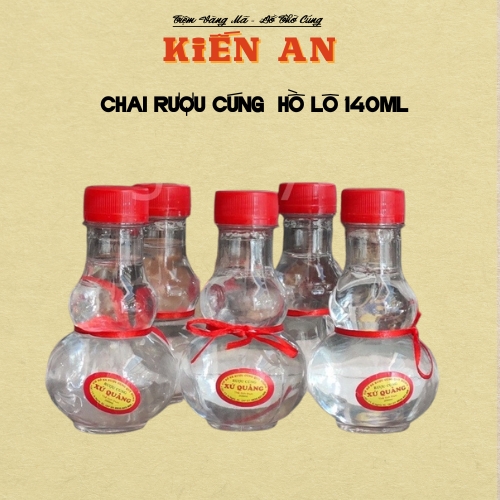 Chai Rượu Cúng hồ lô bầu nhỏ gọn, tiện lợi loại lớn 200ml - kèm rượu thờ cúng, tẩy uế