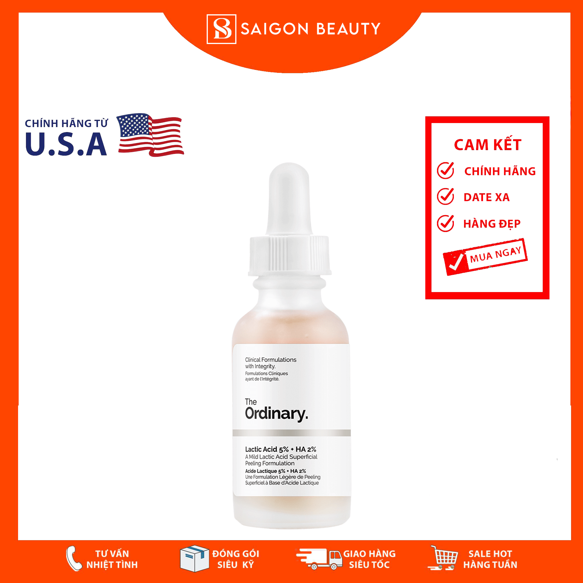 [HCM]Serum The Ordinary Lactic Acid 5% + HA (30mL)