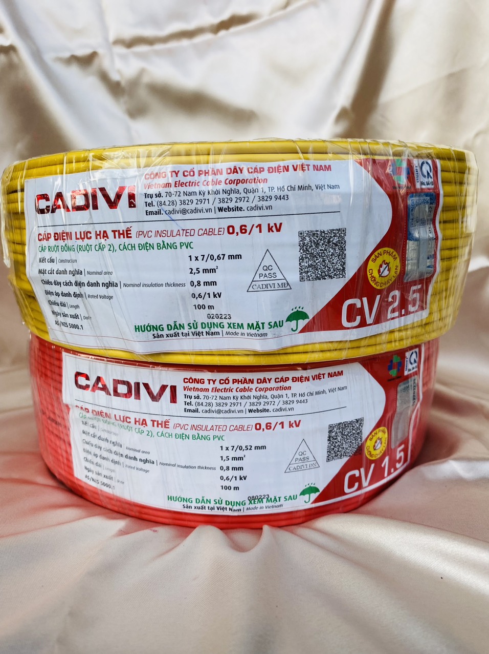 Dây điện đơn CADIVI CV 1.5 - CV 2.5