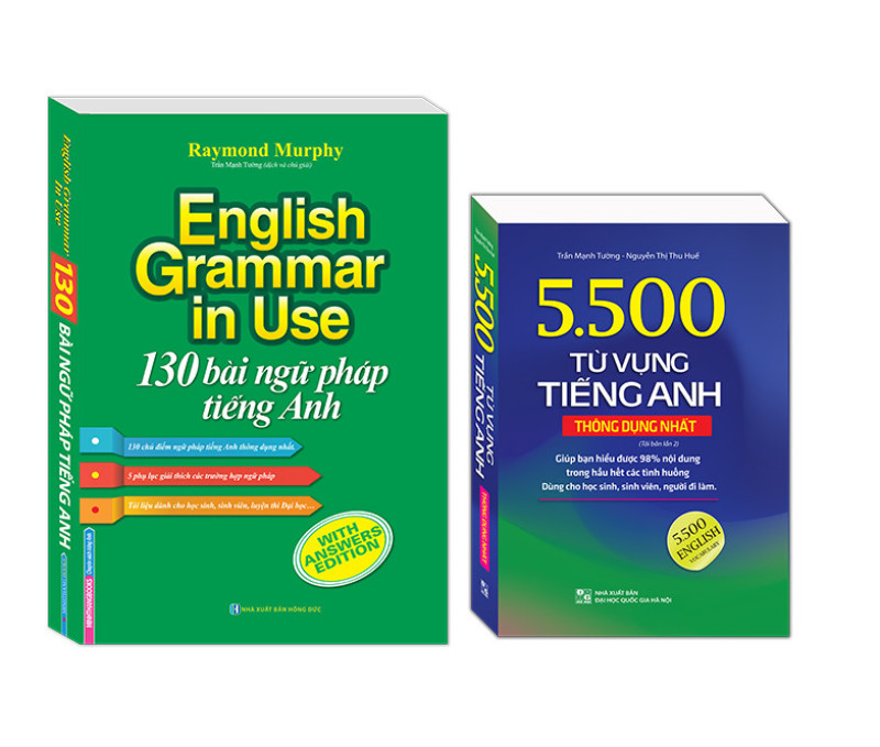 Combo 130 bài (màu) + 5500 từ vựng tiếng Anh thông dụng nhất (2 cuốn)