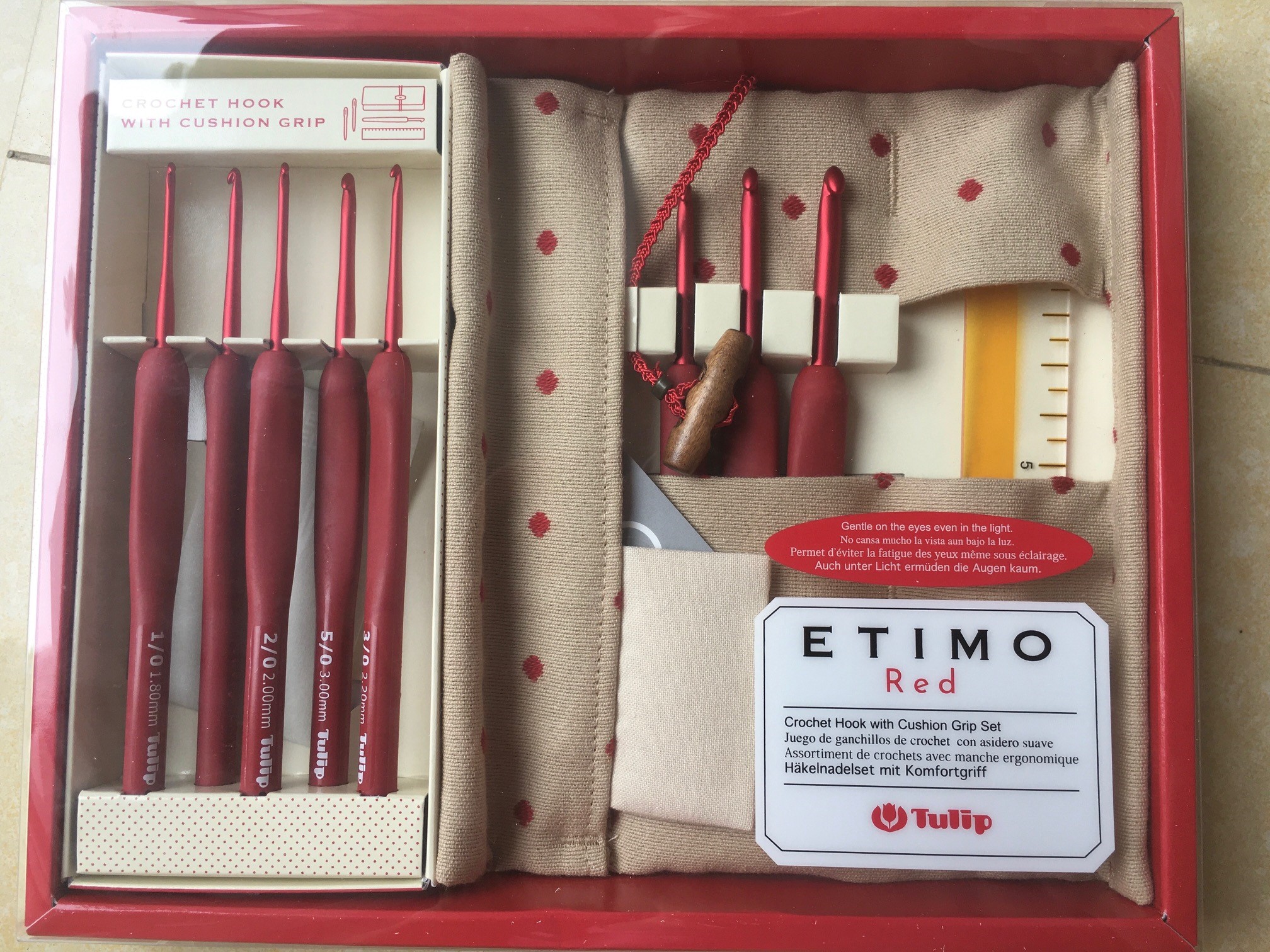 Bộ kim móc Tulip Etimo đỏ