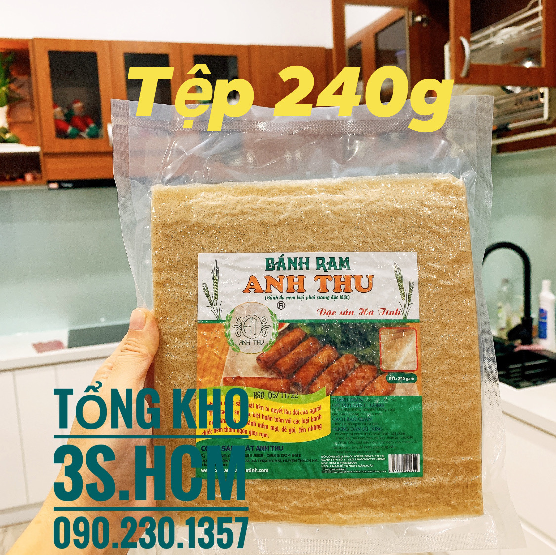 Bánh Đa Nem Ram đặc sản Hà Tĩnh, hiệu Anh Thu, loại phơi sương đặc biệt ...