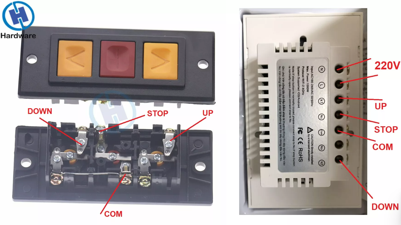 CÔNG TẮC CỬA CUỐN WIFI TUYA