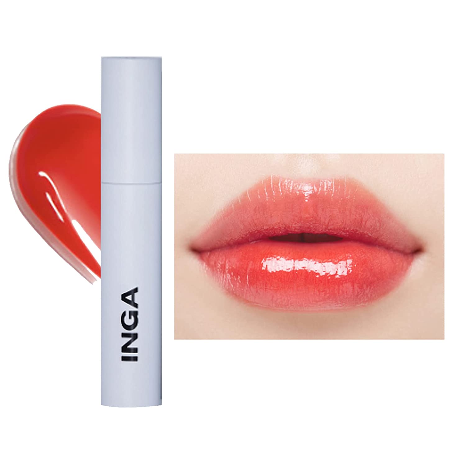 Son tint bóng inga water glow lip tint hồng san hô narcissism 20g